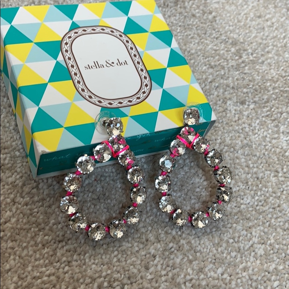 Stella Large Rhinestone Earrings - Picture 2 of 6